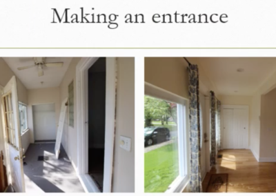 Entrance before and after