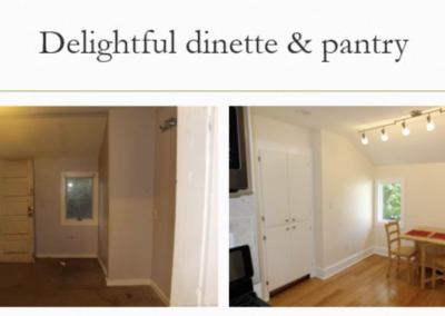 Dinette before and after