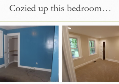 Bedroom before and after