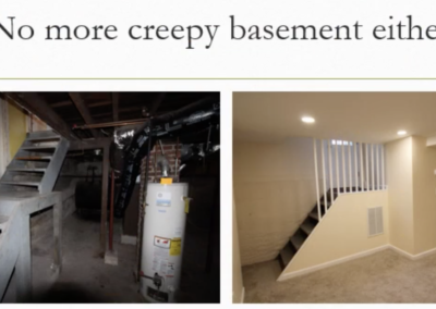 Basement before and after