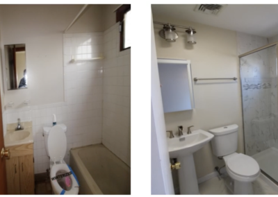 Bathroom before and after