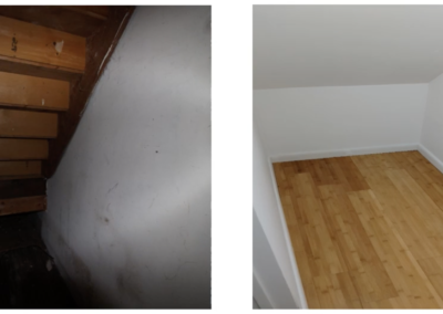 Under stairs before and after