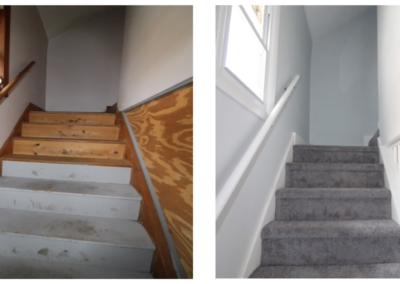 Stairwell before and after