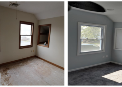 Master bedroom before and after